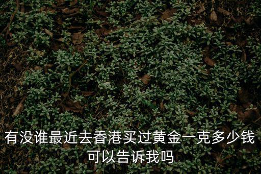 有沒誰最近去香港買過黃金一克多少錢可以告訴我嗎