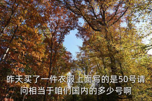 昨天買了一件衣服上面寫的是50號請問相當(dāng)于咱們國內(nèi)的多少號啊