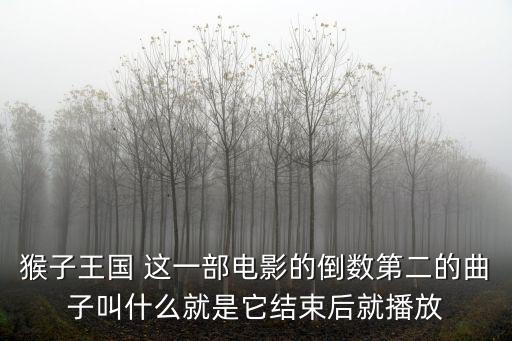 猴子王國 這一部電影的倒數第二的曲子叫什么就是它結束后就播放