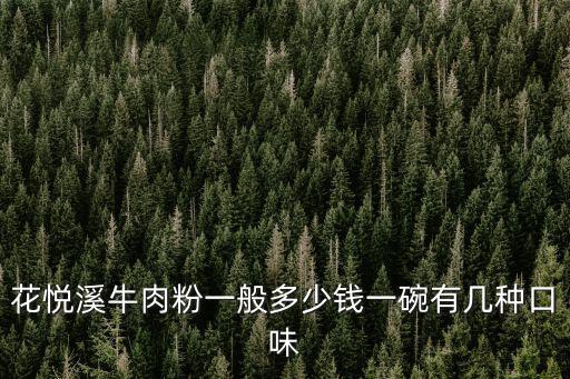 溪悅薈，花悅溪牛肉粉一般多少錢一碗有幾種口味