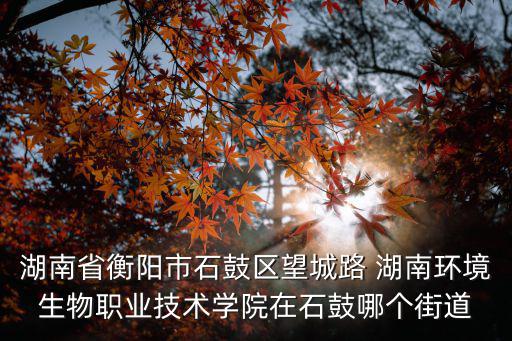 湖南省衡陽市石鼓區(qū)望城路 湖南環(huán)境生物職業(yè)技術(shù)學(xué)院在石鼓哪個(gè)街道