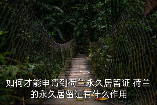 如何才能申請到荷蘭永久居留證 荷蘭的永久居留證有什么作用