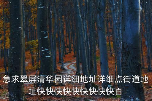 急求翠屏清華園詳細(xì)地址詳細(xì)點(diǎn)街道地址快快快快快快快快快百