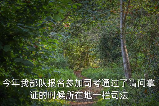 今年我部隊報名參加司考通過了請問拿證的時候所在地一欄司法