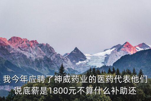 我今年應聘了神威藥業的醫藥代表他們說底薪是1800元不算什么補助還