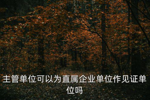 主管單位可以為直屬企業(yè)單位作見證單位嗎