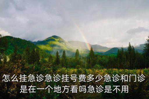 怎么掛急診急診掛號費多少急診和門診是在一個地方看嗎急診是不用