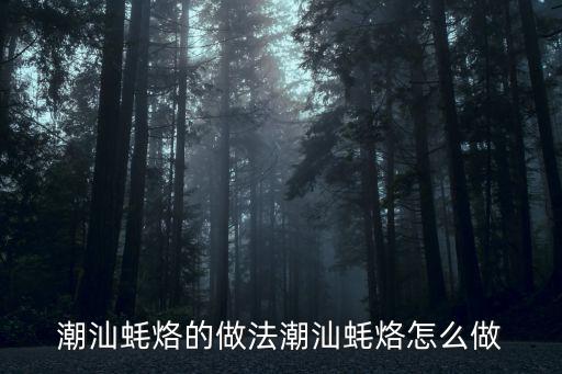 潮汕蠔烙，潮汕蠔烙的做法