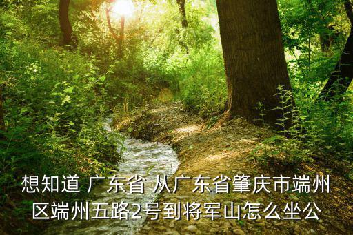 想知道 廣東省 從廣東省肇慶市端州區端州五路2號到將軍山怎么坐公