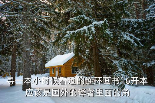 尋一本小時候看過的連環畫書16開本應該是國外的譯著里面的角