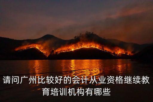 請問廣州比較好的會計從業資格繼續教育培訓機構有哪些