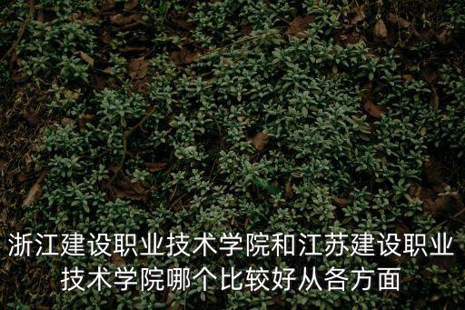 浙江建設職業技術學院和江蘇建設職業技術學院哪個比較好從各方面