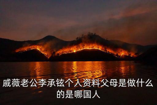 戚薇老公李承鉉個(gè)人資料父母是做什么的是哪國人