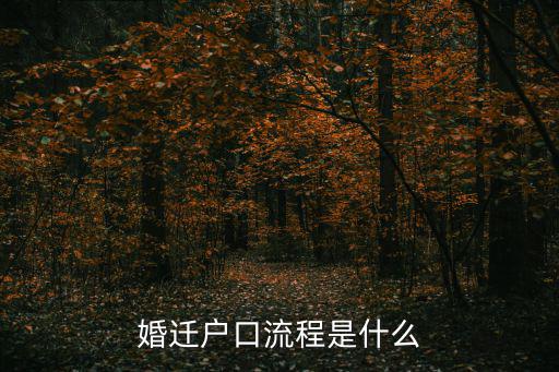 婚遷戶口流程是什么