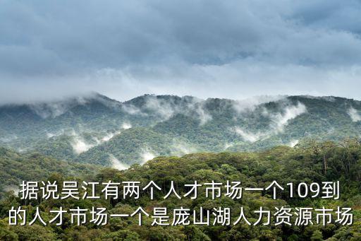據(jù)說(shuō)吳江有兩個(gè)人才市場(chǎng)一個(gè)109到的人才市場(chǎng)一個(gè)是龐山湖人力資源市場(chǎng)