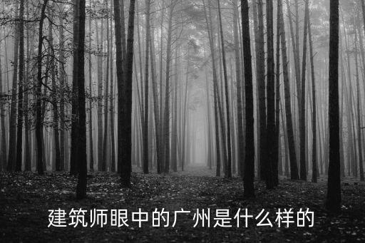 建筑師眼中的廣州是什么樣的