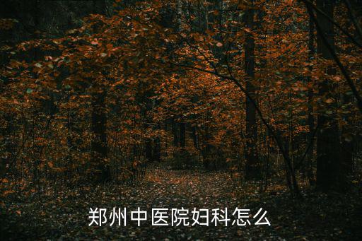 鄭州中醫院婦科怎么