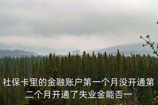 社保卡里的金融賬戶第一個月沒開通第二個月開通了失業(yè)金能否一