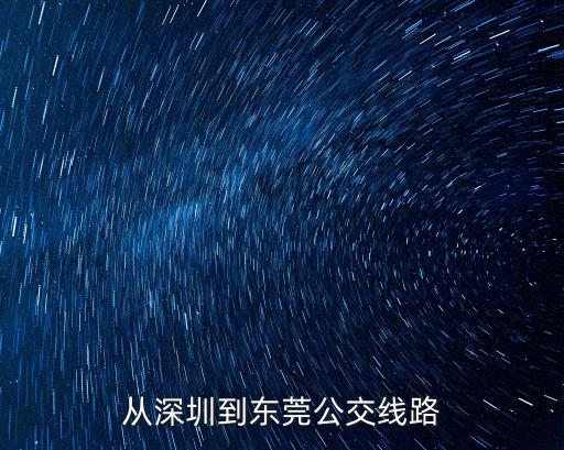 從深圳到東莞公交線路