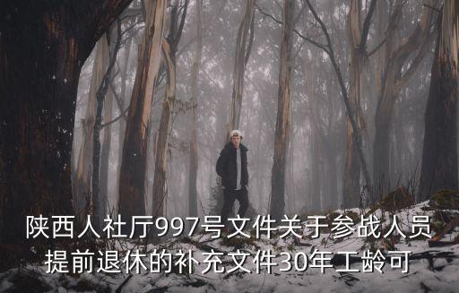 陜西人社廳997號文件關于參戰(zhàn)人員提前退休的補充文件30年工齡可
