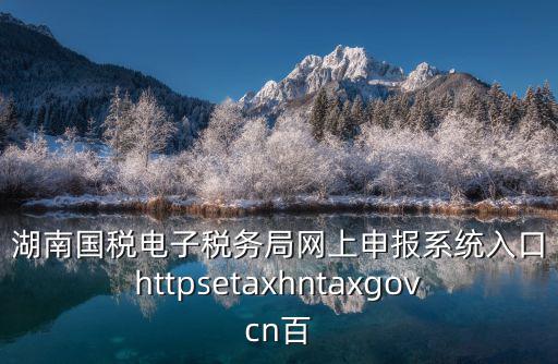 湖南國(guó)稅電子稅務(wù)局網(wǎng)上申報(bào)系統(tǒng)入口httpsetaxhntaxgovcn百