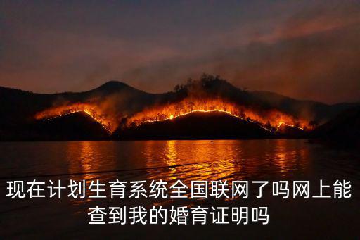 現在計劃生育系統全國聯網了嗎網上能查到我的婚育證明嗎