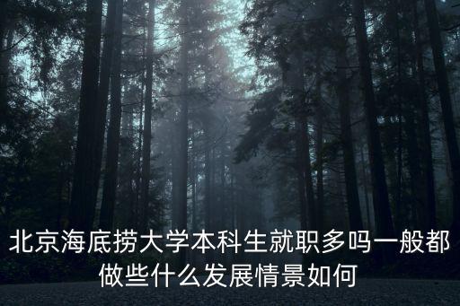北京海底撈大學本科生就職多嗎一般都做些什么發展情景如何
