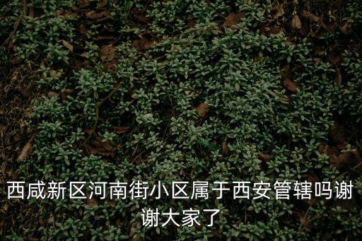 西咸新區河南街小區屬于西安管轄嗎謝謝大家了