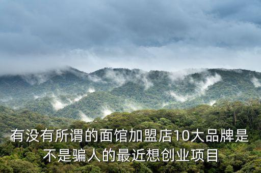 有沒有所謂的面館加盟店10大品牌是不是騙人的最近想創業項目