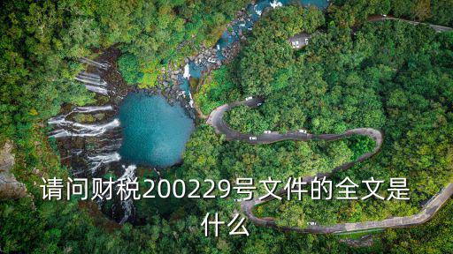 請問財稅200229號文件的全文是什么