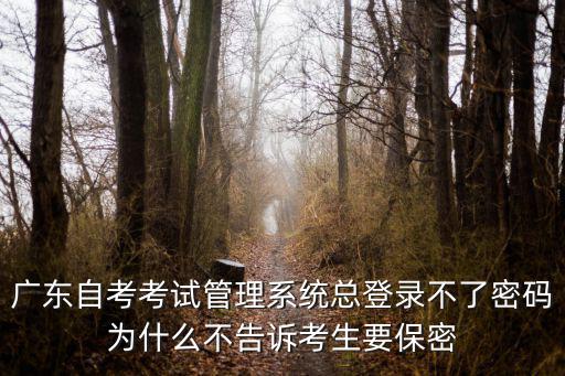 廣東自考考試管理系統(tǒng)總登錄不了密碼為什么不告訴考生要保密