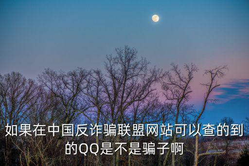 如果在中國反詐騙聯盟網站可以查的到的QQ是不是騙子啊