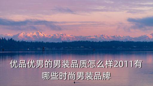 優品優男，優品優男的男裝品質怎么樣2011有哪些時尚男裝品牌