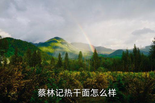 蔡林記熱干面怎么樣