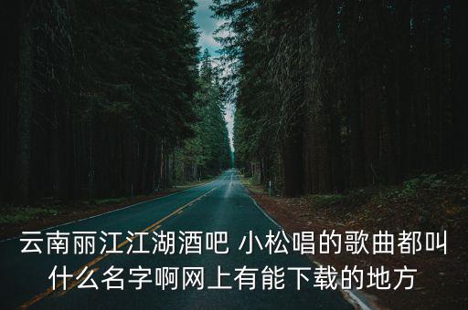 云南麗江江湖酒吧 小松唱的歌曲都叫什么名字啊網上有能下載的地方