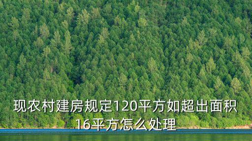 農村自建房政策，現農村建房規定120平方如超出面積16平方怎么處理