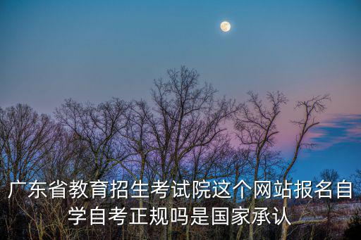廣東省教育招生考試院這個網站報名自學自考正規嗎是國家承認