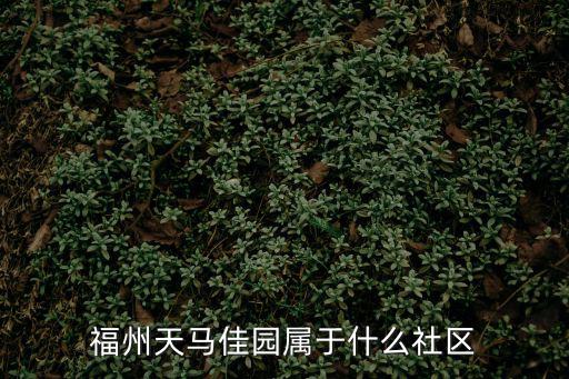 福州天馬佳園屬于什么社區