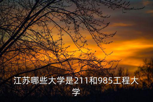 江蘇有幾所985211大學，江蘇哪些大學是211和985工程大學