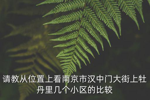 請教從位置上看南京市漢中門大街上牡丹里幾個小區(qū)的比較