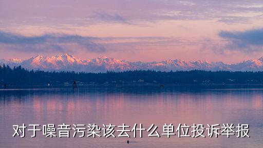 對(duì)于噪音污染該去什么單位投訴舉報(bào)