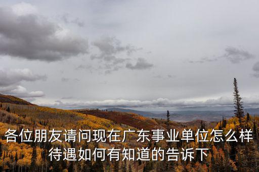 各位朋友請問現(xiàn)在廣東事業(yè)單位怎么樣待遇如何有知道的告訴下