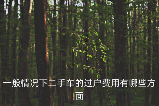 一般情況下二手車的過戶費用有哪些方面