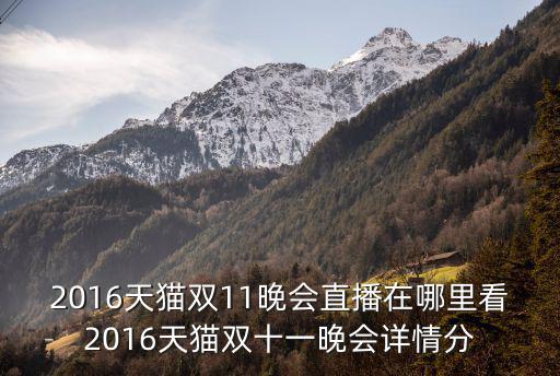 2016天貓雙11晚會(huì)直播在哪里看2016天貓雙十一晚會(huì)詳情分