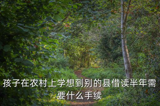 孩子在農村上學想到別的縣借讀半年需要什么手續