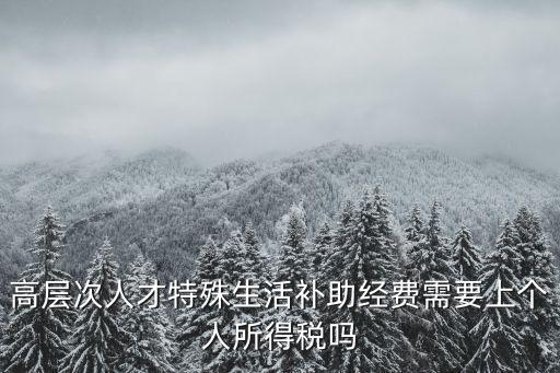 高層次人才特殊生活補助經費需要上個人所得稅嗎