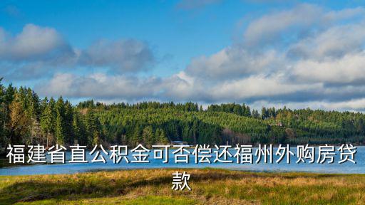 福建省直公積金可否償還福州外購房貸款