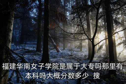 福建華南女子學院是屬于大專嗎那里有本科嗎大概分數多少  搜