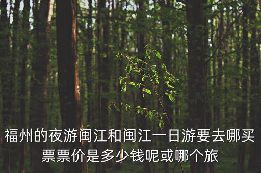 福州的夜游閩江和閩江一日游要去哪買票票價是多少錢呢或哪個旅