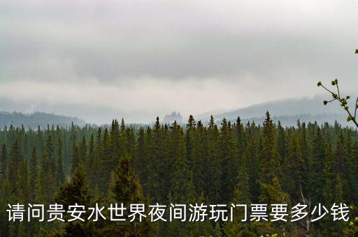 請問貴安水世界夜間游玩門票要多少錢